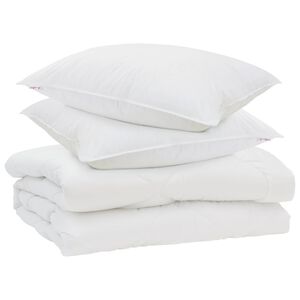 vidaXL Dyne med pude 3 pcs Hvid Mikrofiber