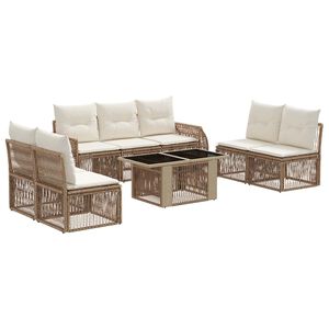 vidaXL Havesofa S&aelig;t 8 stk. Beige og cremehvid polyrattan