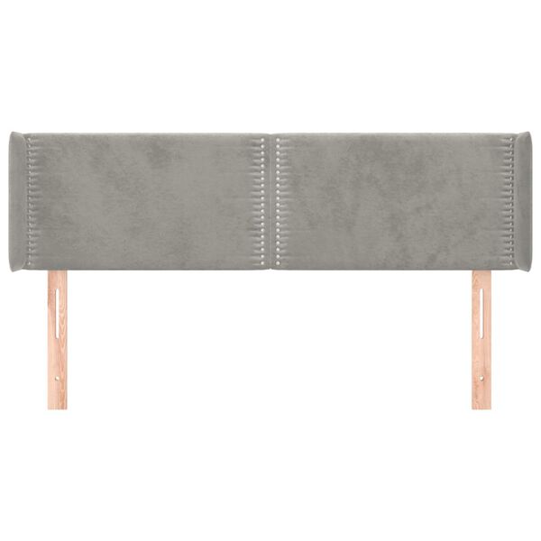 vidaXL sengegavl med kanter 147x16x78/88 cm fl&oslash;jl lysegr&aring;