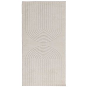 vidaXL Omr&aring;det&aelig;pper Rektangul&aelig;r HUARTE Creme 150 x 80 cm Polyester