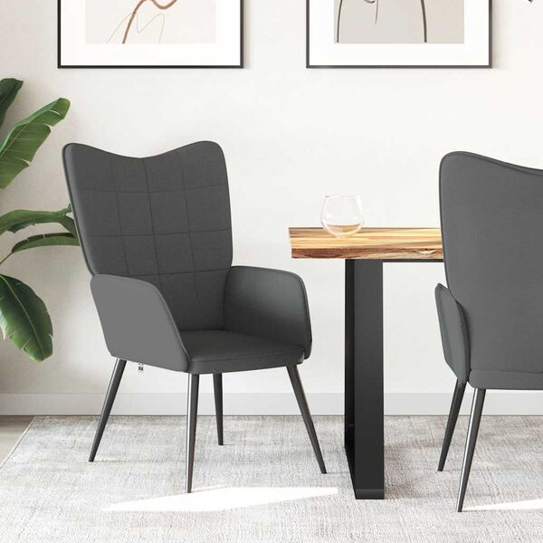 vidaXL l&aelig;nestol stof m&oslash;rkegr&aring;