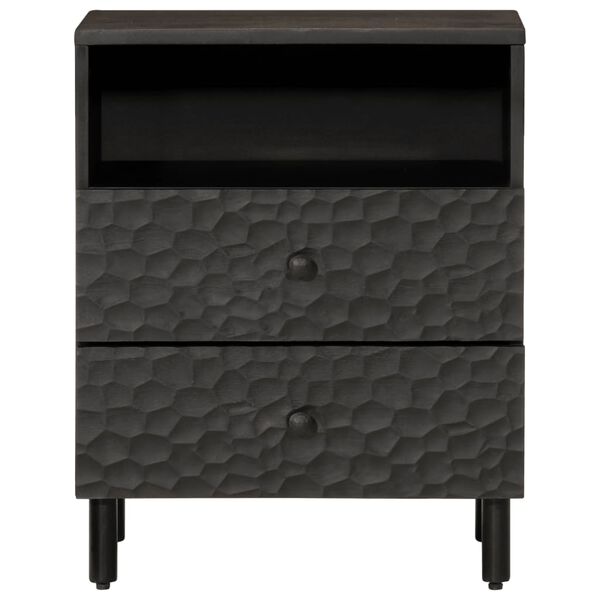 vidaXL sengebord 50x33x60 cm massivt mangotr&aelig; sort