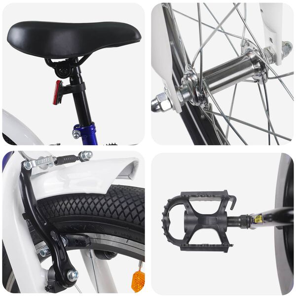 vidaXL B&oslash;rnecykel 20 tommer til b&oslash;rn i alderen 6-11 &aring;r Bl&aring; hvid