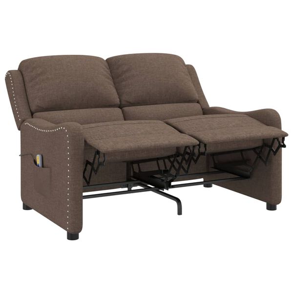 vidaXL 2-personers massagestol stof gråbrun