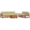 vidaXL Udend&oslash;rs sofagruppe med pude 6 pcs Naturlig og Beige