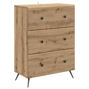vidaXL Skuffeskab 66 x 34,5 x 90 cm Konstrueret tr&aelig; Artisan-eg