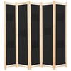 vidaXL 5-panels rumdeler 200 x 170 x 4 cm stof sort