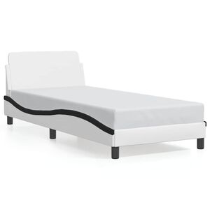 vidaXL sengeramme Dover 80x200 cm kunstl&aelig;der hvid og sort
