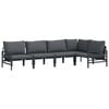 vidaXL Havesofa S&aelig;t med pude 5 pcs Sort St&aring;l