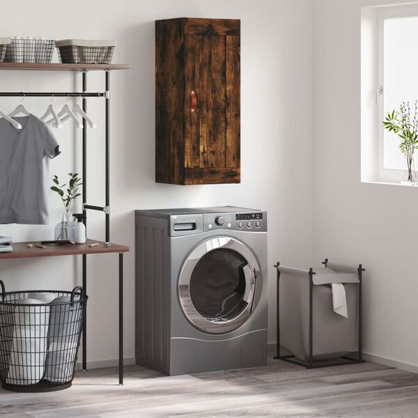 vidaXL v&aelig;gskab 34,5x34x90 cm konstrueret tr&aelig; r&oslash;get egetr&aelig;sfarve