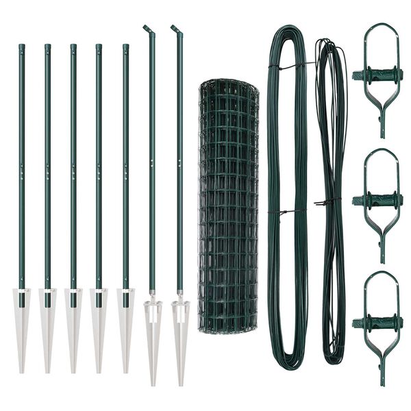 vidaXL Hegn med post Gr&oslash;n 1 x 10 m St&aring;l