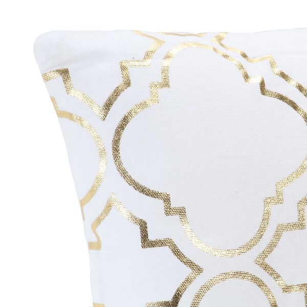 vidaXL puder 2 stk. med folieprint 40x40 cm bomuld hvid og guldfarvet