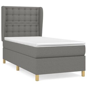 vidaXL kontinentalseng med madras 80x200 cm stof m&oslash;rkegr&aring;