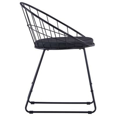 vidaXL spisebordsstole 6 stk. med sæder i kunstlæder stål sort