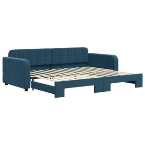vidaXL daybed med udtr&aelig;k 90x200 cm velour bl&aring;