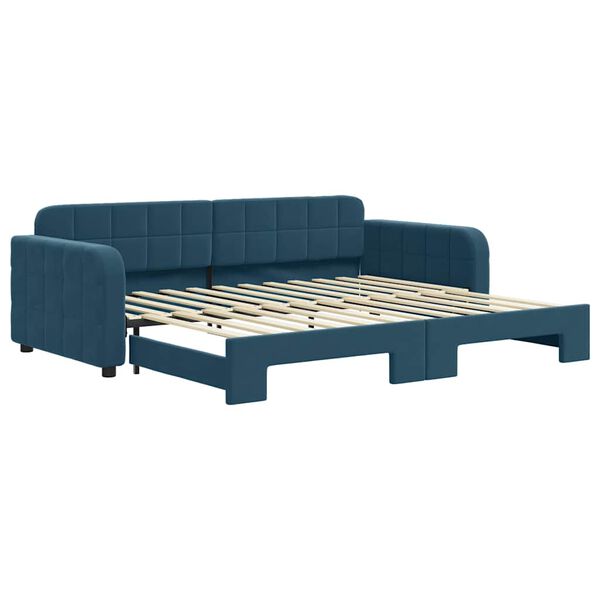 vidaXL daybed med udtr&aelig;k 90x200 cm velour bl&aring;