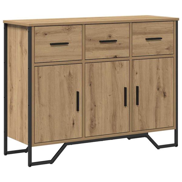 vidaXL Sideboard med skuffe Artisan Egetr&aelig; 97 x 32,5 x 74,5 cm