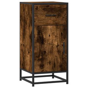 vidaXL skab 35,5x35x76 cm konstrueret tr&aelig; og metal r&oslash;get egetr&aelig;sfarve