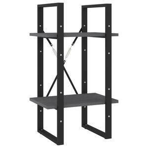 vidaXL bogreol 40x30x70 cm 2 hylder massivt fyrretr&aelig; gr&aring;