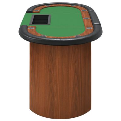 vidaXL pokerbord 10 pers. 160x80x75 cm med jetonbakke grøn