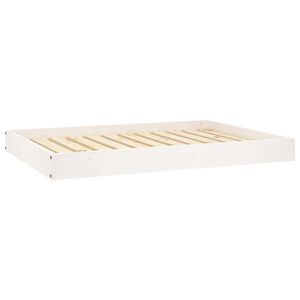 vidaXL hundeseng 101,5x74x9 cm massivt fyrretr&aelig; hvid
