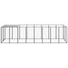vidaXL hundeløbegård 4,84 m² stål sort
