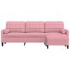 vidaXL 3-personers sofa med fodskammel 210 cm velour lyserød