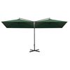 vidaXL dobbelt parasol 600x300 cm st&aring;lstang gr&oslash;n