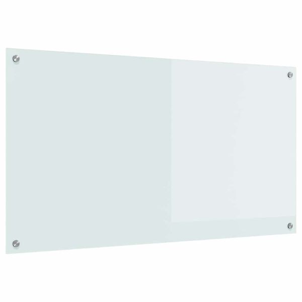 vidaXL Køkken bagvæg Hvid 110 x 60 x 0,6 cm hærdet glas