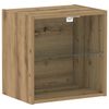 vidaXL Flydende hylde med LED lys med hylde Brun 40 x 28,5 x 40 cm