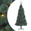 vidaXL Kunstig Forbelyst Juletree med Kugles&aelig;t Gr&oslash;n 210 cm PET