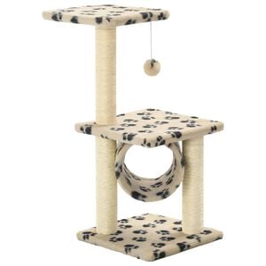 vidaXL kradsetr&aelig; til katte med sisal-kradsestolper 65 cm beige potespor