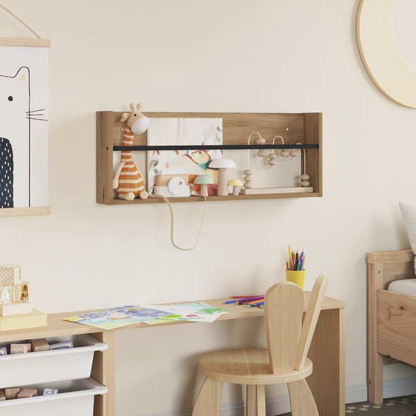 vidaXL Magasin Rack Artisan Egetr&aelig; 80 x 12 x 30 cm Konstrueret tr&aelig;