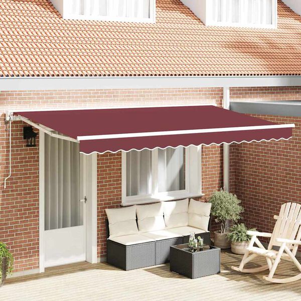 vidaXL Utr&aelig;kkelig Markise Bordeaux 400 x 200 cm Polyester og metal