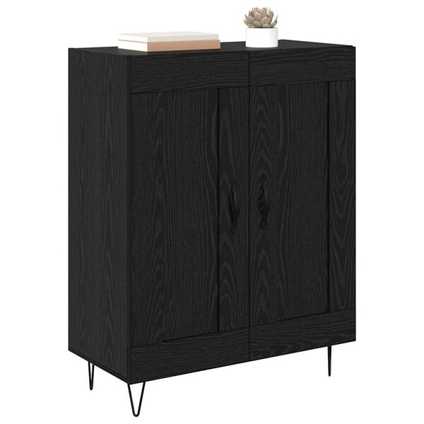 vidaXL Sideboard Sort eg 69,5 x 34 x 90 cm Ingeni&oslash;rt tr&aelig; og jern