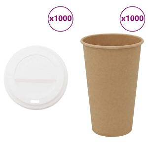 vidaXL kaffekopper af papir med l&aring;g 1000 stk. 16oz 400ml
