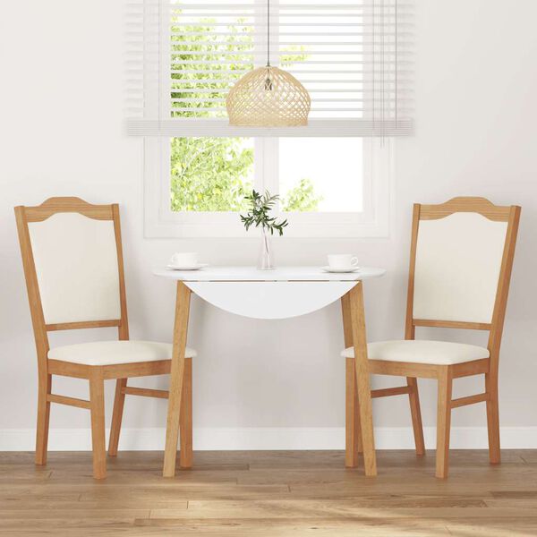 vidaXL spisebordsstole med hynder 2 stk. massivt gummitræ