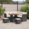 vidaXL Havesofa Sæt 8 pcs Sort polyrattan