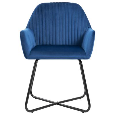 vidaXL spisebordsstole 6 stk. velour blå