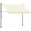 vidaXL markise 300x150 cm sammenrullelig stof og st&aring;l cremefarvet