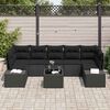 vidaXL Havesofa Sæt 8 pcs Sort Poly rattan