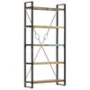 vidaXL bogreol med 5 hylder 90x30x180 cm massivt genbrugstr&aelig;