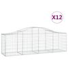 vidaXL buede gabionkurve 12 stk. 200x50x60/80 cm galvaniseret jern