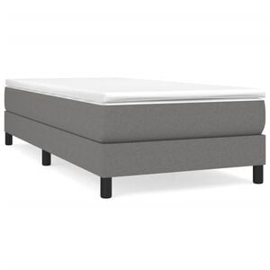 vidaXL Boxspring sengeramme M&oslash;rkegr&aring; 90x200 cm Stof