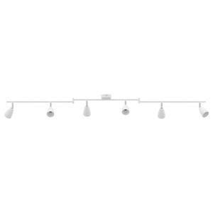 vidaXL Loftsspot med spotlights Hvid 176,5 x 12,5 x 13,5 cm Metal