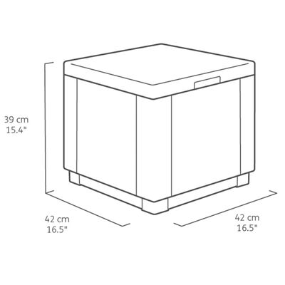 Keter opbevaringspuf Cube grafitgrå 213786