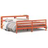 vidaXL sengeramme uden madras 200x200 cm massivt fyrretr&aelig; gyldenbrun