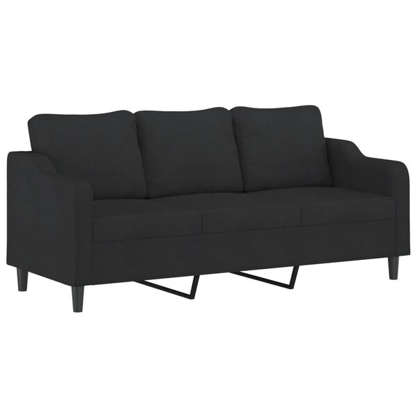 vidaXL 3-personers sofa 180 cm stof sort