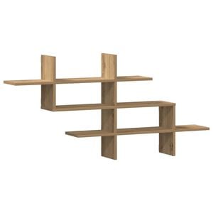 vidaXL v&aelig;ghylde 124,5x18x60,5 cm konstrueret tr&aelig; egetr&aelig;sfarve