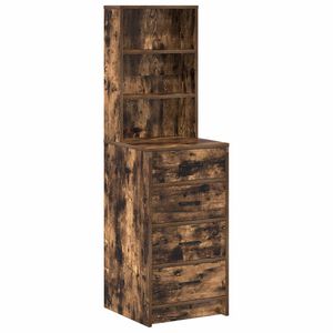 vidaXL Highboard med skuffe Røget eg 40 x 41 x 135 cm Konstrueret træ